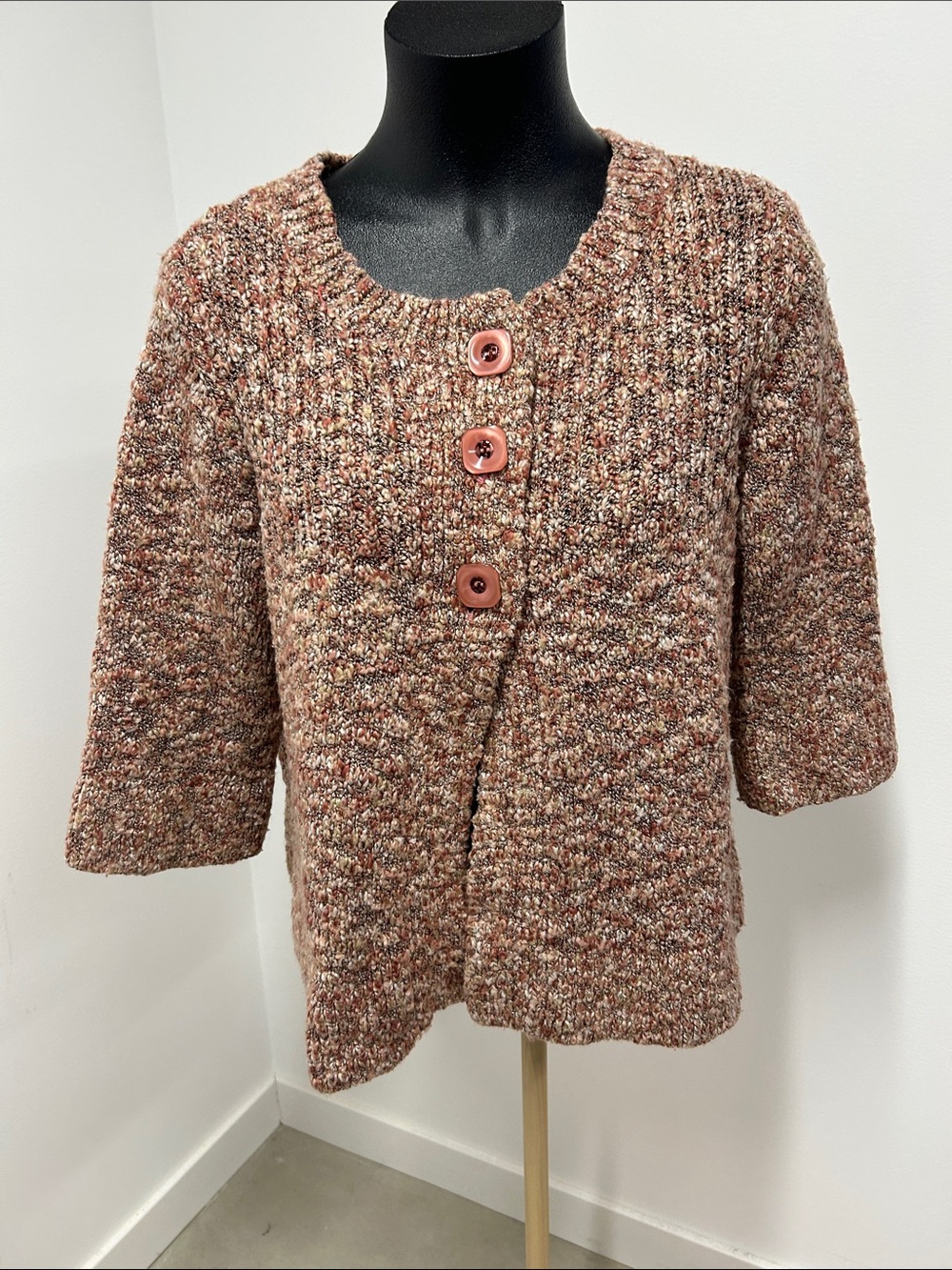 Christopher & Banks Chunky Marled Knit Button Front Cardigan Sweater